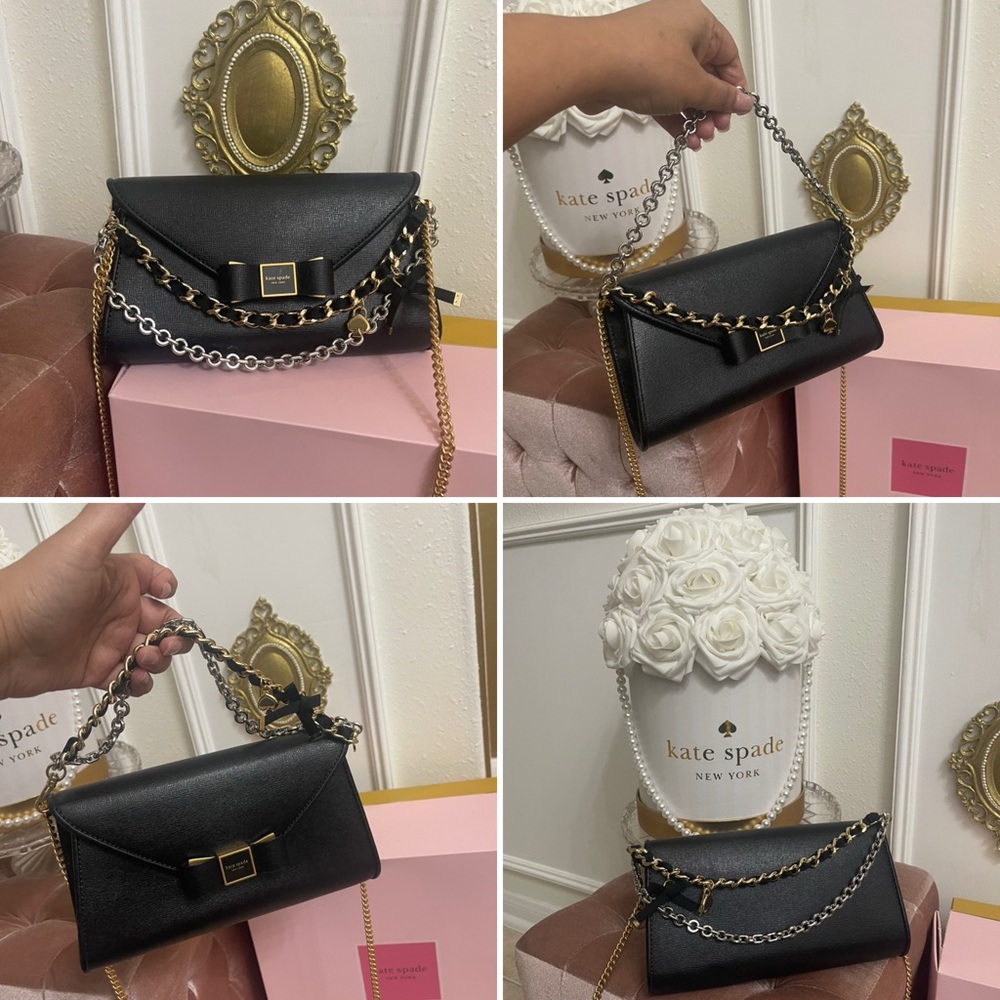 Kate Spade  Mixed Metal swag bag charm handle Chain Strap Accessory KM589 - Picture 6 of 16